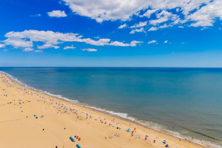 Summer beach scene Ocean City Maryland.