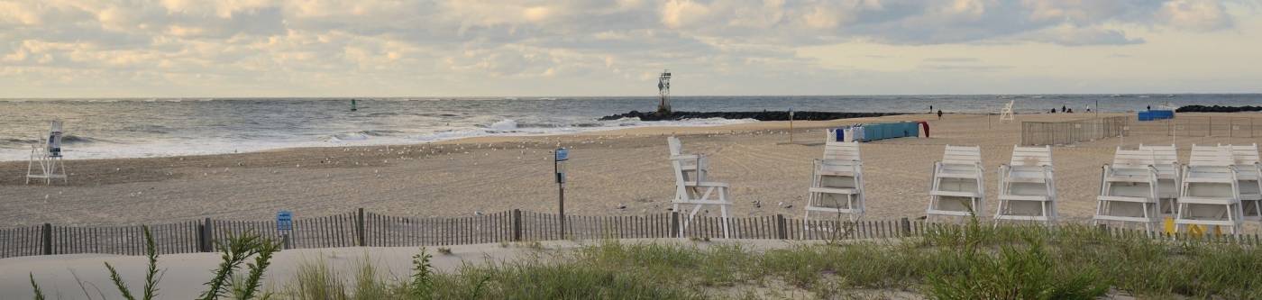 A beachfront view in Ocean City, MD