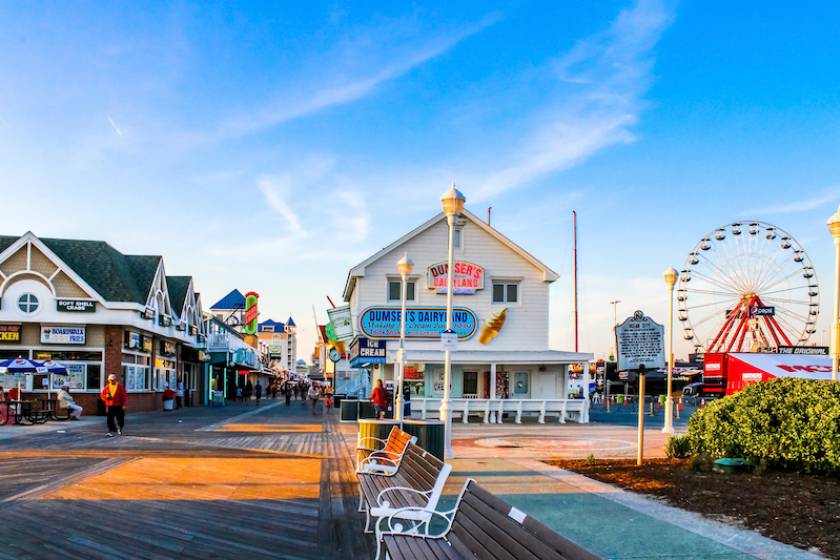 A view of the Ocean City boardwalk
